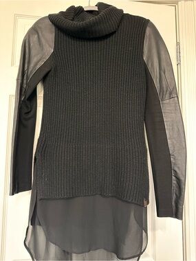 RUDSAK Black Mixed-Media Turtleneck Sweater